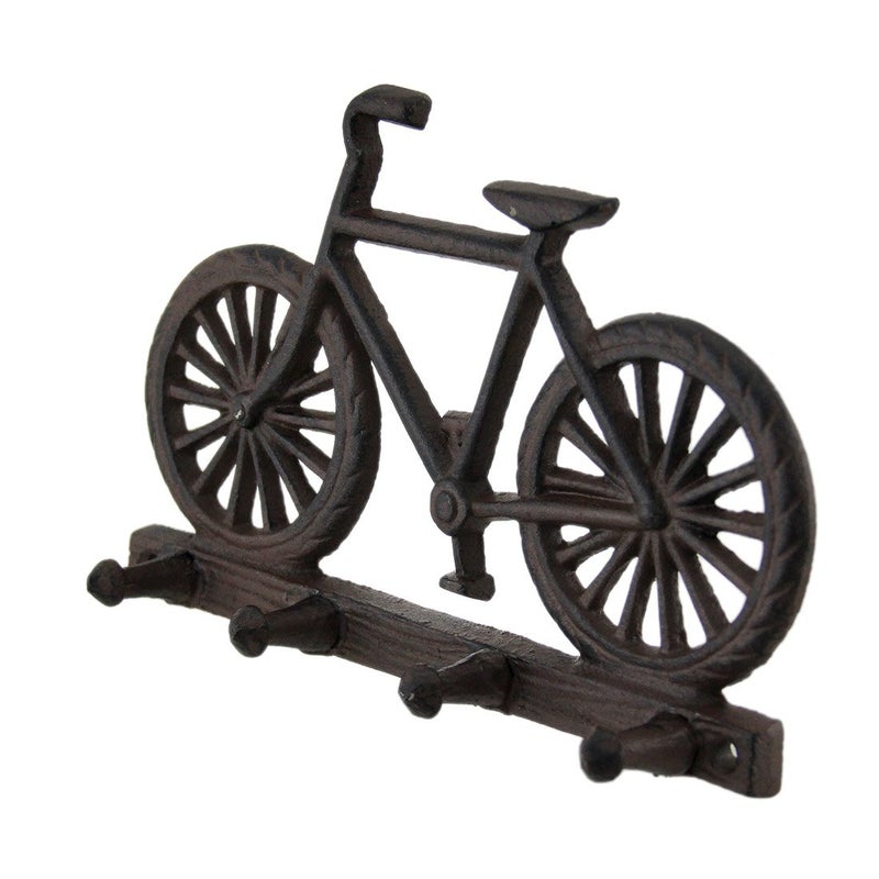 Upper Deck Cast Iron Bicycle Themed Hook Rack - Image 2